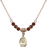 Scapular Birthstone Necklace | 1/2 inch | 4mm Beads  Garnet 14kt Gold Filled