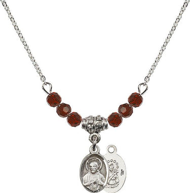Beads Scapular Birthstone Necklace | 1/2 inch | 4mm Beads | N20-0702S