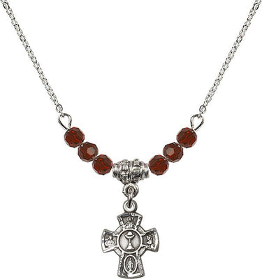 5-Way / Chalice Birthstone Necklace | 1/2 inch | 4mm Beads | N20-0845
