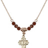 Communion 5-Way Birthstone Necklace | 1/2 inch | 4mm Beads  Garnet 14kt Gold Filled