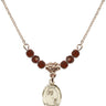 First Penance Birthstone Necklace | 1/2 inch | 4mm Beads  Garnet 14kt Gold Filled