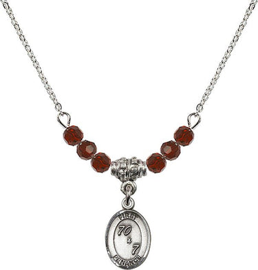 First Penance Birthstone Necklace | 1/2 inch | 4mm Beads