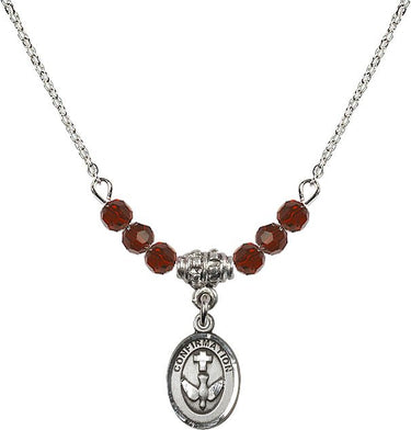 Confirmation Birthstone Necklace | 1/2 inch | 4mm Beads