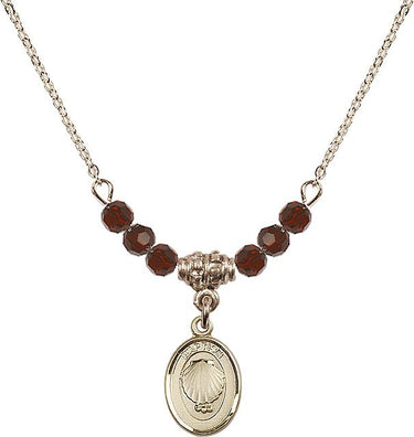 Collar de bautismo con piedra natal | 1/2 pulgada | Cuentas de 4 mm