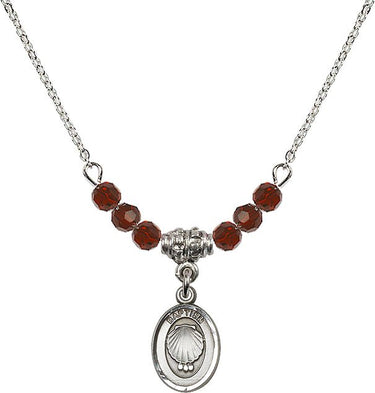 Collar de bautismo con piedra natal | 1/2 pulgada | Cuentas de 4 mm