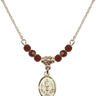 Chalice Birthstone Necklace | 1/2 inch | 4mm Beads  Garnet 14kt Gold Filled