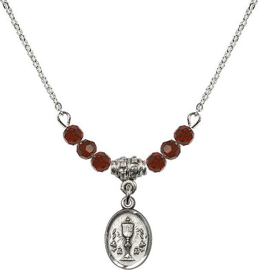 Chalice Birthstone Necklace | 1/2 inch | 4mm Beads