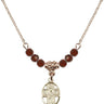 5-Way / Chalice Birthstone Necklace | 1/2 inch | 4mm Beads  Garnet 14kt Gold Filled