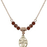 5-Way Birthstone Necklace | 1/2 inch | 4mm Beads  Garnet 14kt Gold Filled