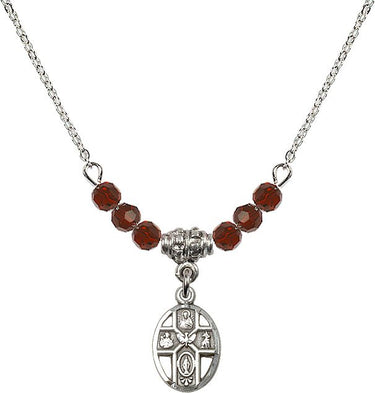 5-Way Birthstone Necklace | 1/2 inch | 4mm Beads