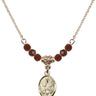 Holy Spirit Birthstone Necklace | 1/2 inch | 4mm Beads  Garnet 14kt Gold Filled