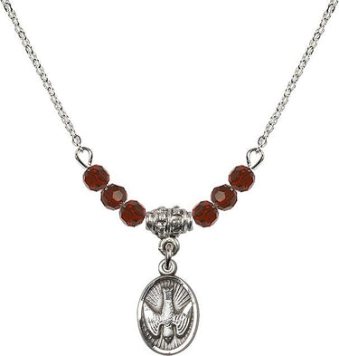 Beads Holy Spirit Birthstone Necklace | 1/2 inch | 4mm Beads | N20-0982