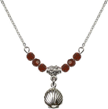 Shell Birthstone Necklace | 1/2 inch | 4mm Beads