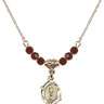 Communion Birthstone Necklace | 5/8 inch | 4mm Beads  Garnet 14kt Gold Filled