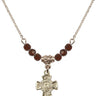 5-Way Birthstone Necklace | 5/8 inch | 4mm Beads  Garnet 14kt Gold Filled