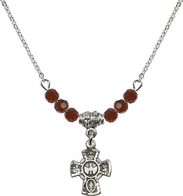 5-Way Birthstone Necklace | 5/8 inch | 4mm Beads