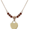 Heart Birthstone Necklace | 5/8 inch | 4mm Beads  Garnet 14kt Gold Filled