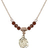 Guardian Angel Birthstone Necklace | 5/8 inch | 4mm Beads  Garnet 14kt Gold Filled