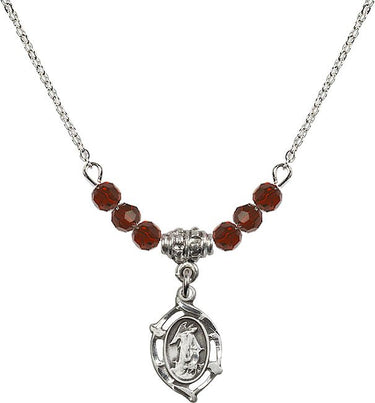 Guardian Angel Birthstone Necklace | 5/8 inch | 4mm Beads | N20-4154