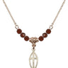 Cross Birthstone Necklace | 3/4 inch | 4mm Beads  Garnet 14kt Gold Filled