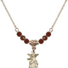 Guardian Angel Birthstone Necklace | 1/2 inch | 4mm Beads  Garnet 14kt Gold Filled