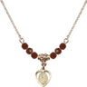 Scapular Birthstone Necklace | 3/8 inch | 4mm Beads  Garnet 14kt Gold Filled