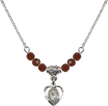 Scapular Birthstone Necklace | 3/8 inch | 4mm Beads