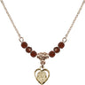 St. Jude Birthstone Necklace | 3/8 inch | 4mm Beads  Garnet 14kt Gold Filled
