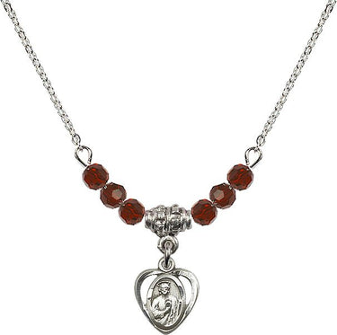 St. Jude Birthstone Necklace | 3/8 inch | 4mm Beads