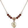 Our Lady of Guadalupe Birthstone Necklace | 3/8 inch | 4mm Beads  Garnet 14kt Gold Filled