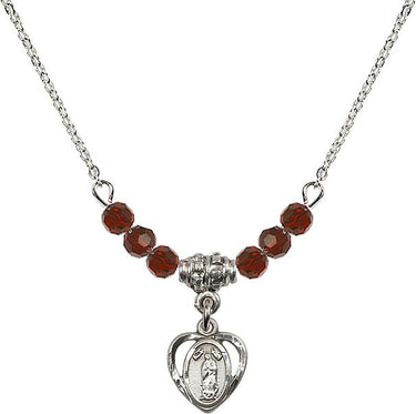 Our Lady of Guadalupe Birthstone Necklace | 3/8 inch