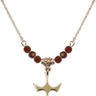 Holy Spirit Birthstone Necklace | 1/2 inch | 4mm Beads  Garnet 14kt Gold Filled