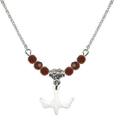 Beads Holy Spirit Birthstone Necklace | 1/2 inch | 4mm Beads | N20-5431
