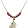 Guardian Angel Birthstone Necklace | 5/8 inch | 4mm Beads  Garnet 14kt Gold Filled
