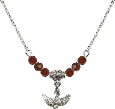 Beads Holy Spirit Birthstone Necklace | 3/8 inch | 4mm Beads