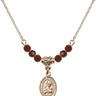 Saint Andrew the Apostle Birthstone Necklace | 1/2 inch | 4mm Beads  Garnet 14kt Gold Filled