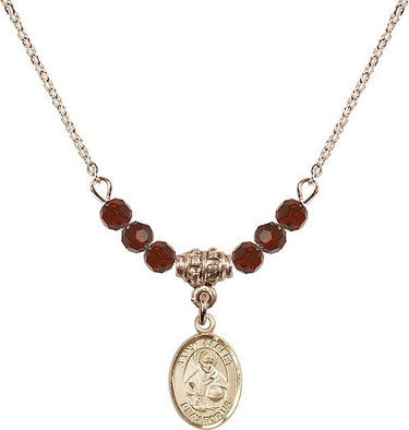 Saint Albert the Great Birthstone Necklace | 1/2 inch