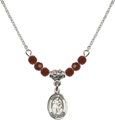 Saint Anne Birthstone Necklace | 1/2 inch | 4mm Beads | N20-9002