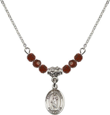 Saint Barbara Birthstone Necklace | 1/2 inch | 4mm Beads