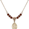 Saint Augustine Birthstone Necklace | 1/2 inch | 4mm Beads  Garnet 14kt Gold Filled