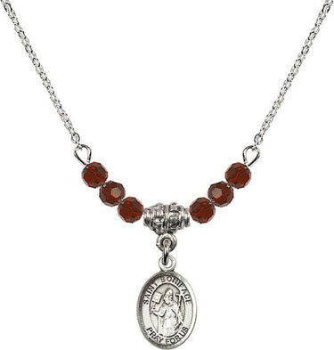 Saint Boniface Birthstone Necklace | 1/2 inch | 4mm Beads