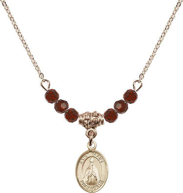 Saint Blaise Birthstone Necklace | 1/2 inch | 4mm Beads
