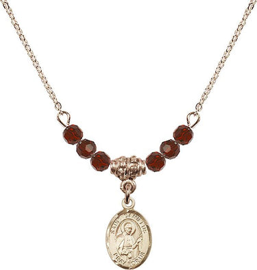 St. Camillus of Lellis Birthstone Necklace | 1/2 inch
