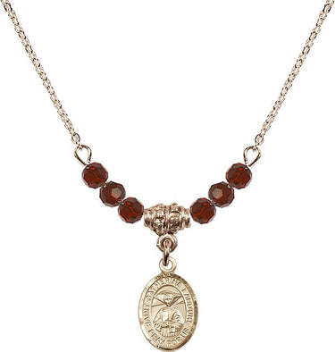 St. Catherine Laboure Birthstone Necklace | 1/2 inch | 4mm Beads
