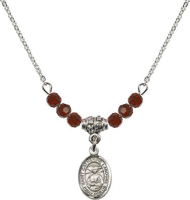 St. Catherine Laboure Birthstone Necklace | 1/2 inch | 4mm Beads