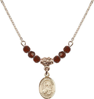 St. Dorothy Birthstone Necklace | 1/2 inch | 4mm Beads