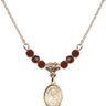 Saint Dennis Birthstone Necklace | 1/2 inch | 4mm Beads  Garnet 14kt Gold Filled