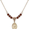 Saint Edward the Confessor Birthstone Necklace | 1/2 inch | 4mm Beads  Garnet 14kt Gold Filled