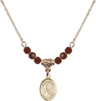 St. David of Wales Birthstone Necklace | 1/2 inch | 4mm Beads