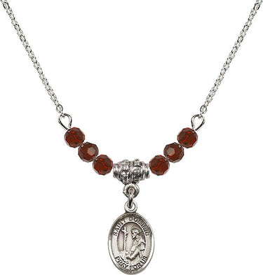 St. Dominic de Guzman Birthstone Necklace | 1/2 inch | 4mm Beads